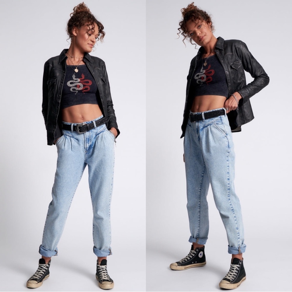 One Teaspoon Streetwalkers High Waist 80S Fit Denim Jeans Kansas Acid Size 28